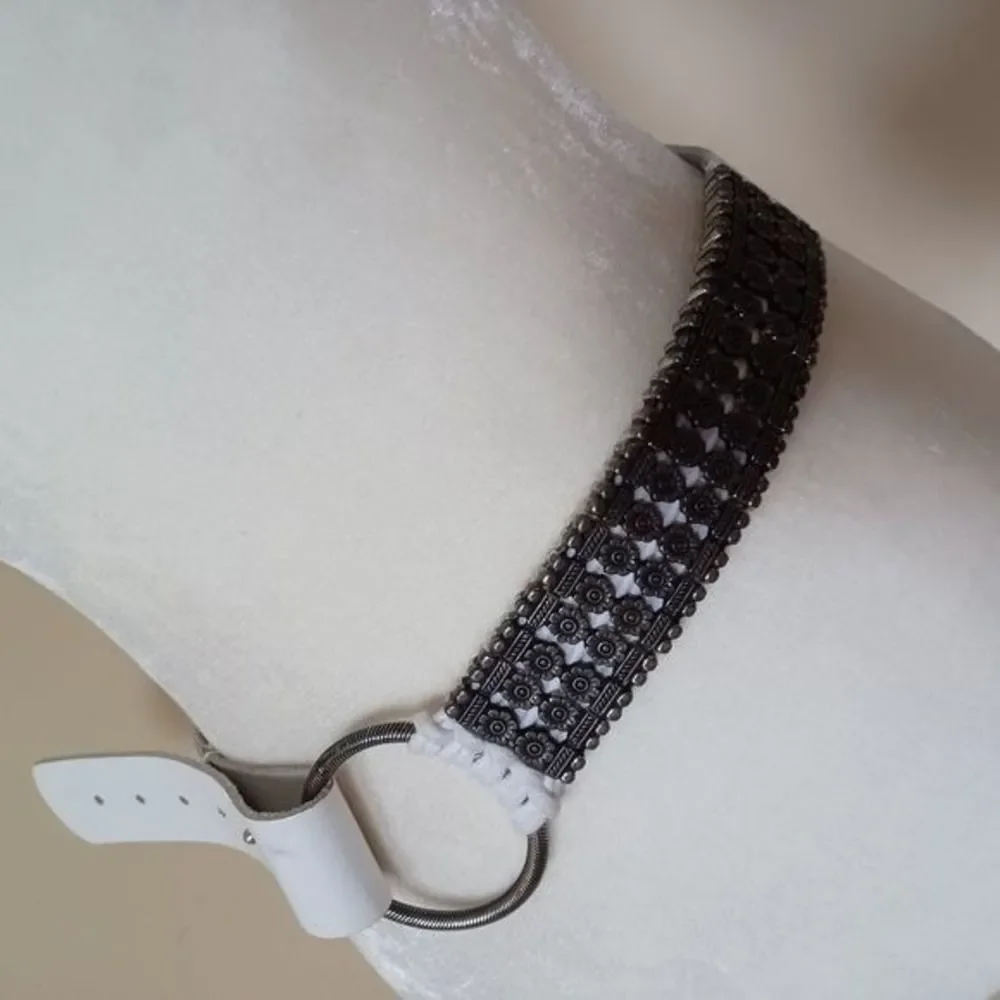 Antoniazzi Firenze Sz L White Leather Belt Boho Artsy Cowgirl Western Modernist